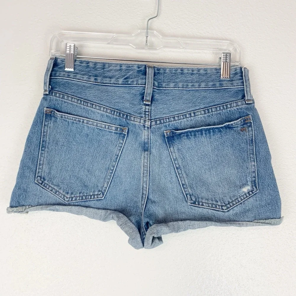 Madewell‎ Short Womens 25 Relaxed Denim Distressed Blue Raw Hem Boho Cowgirl